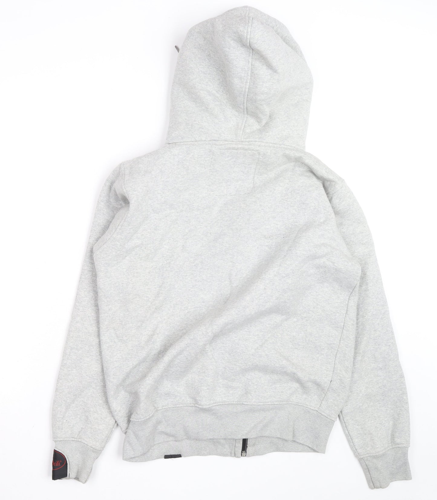 Super Drift Men Grey M Full Zip Hoodie with Logo Pockets