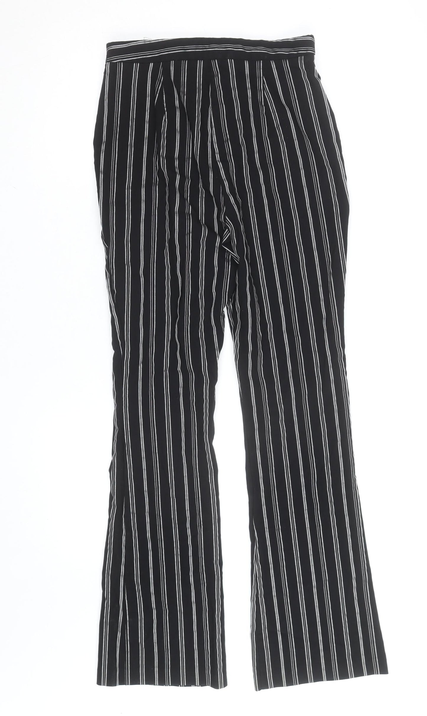 ASOS DESIGN Women’s Black Striped Straight Leg Trousers Size 10