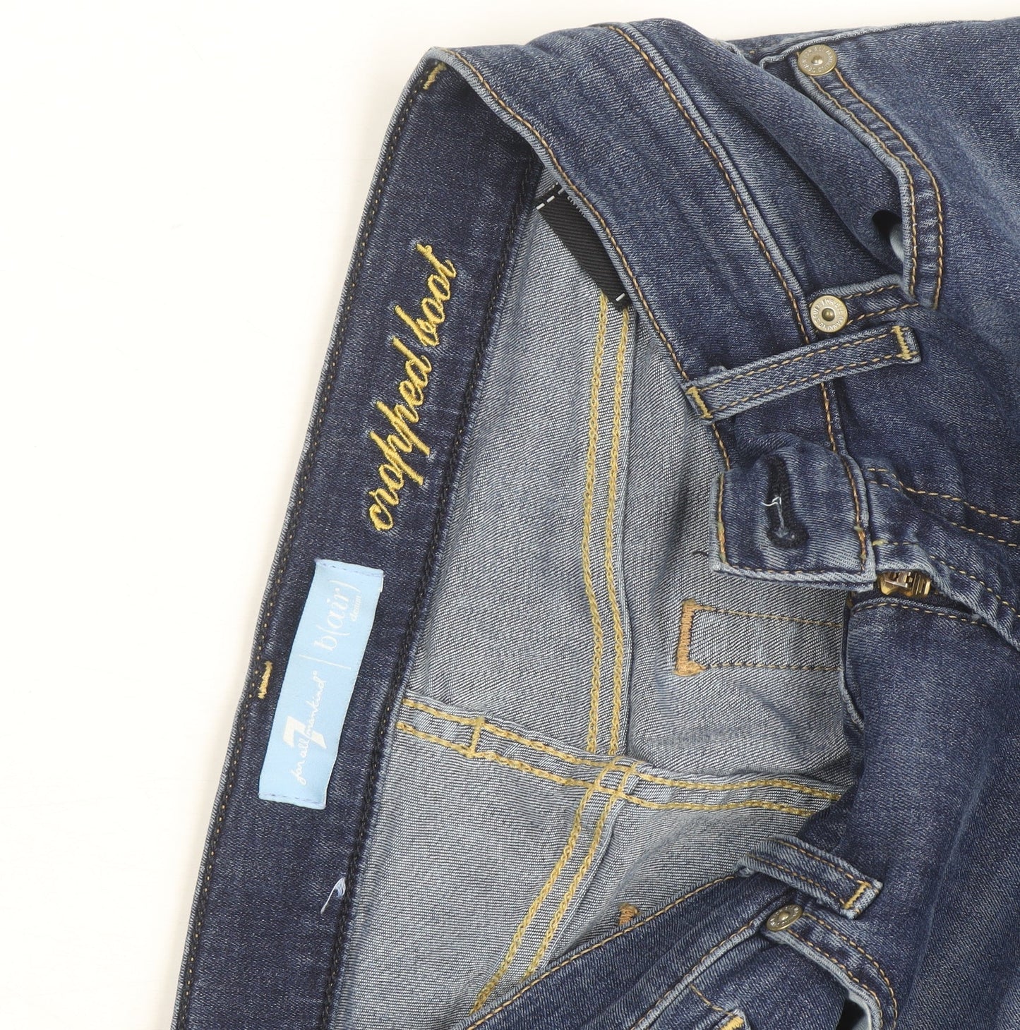 7 For All Mankind Women’s Blue Bootcut Jeans Size M Denim Stretch