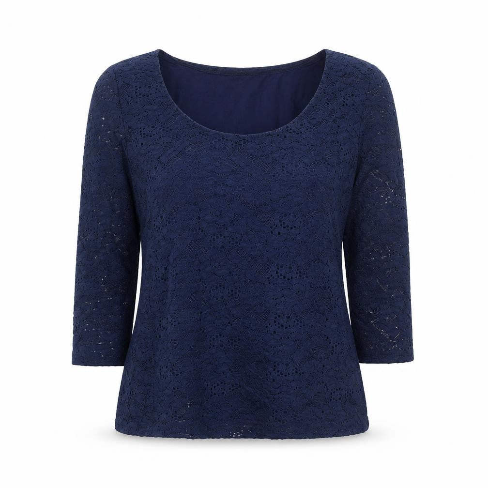Phase Eight Women's Blue Lace 3/4 Sleeve Blouse Size 12