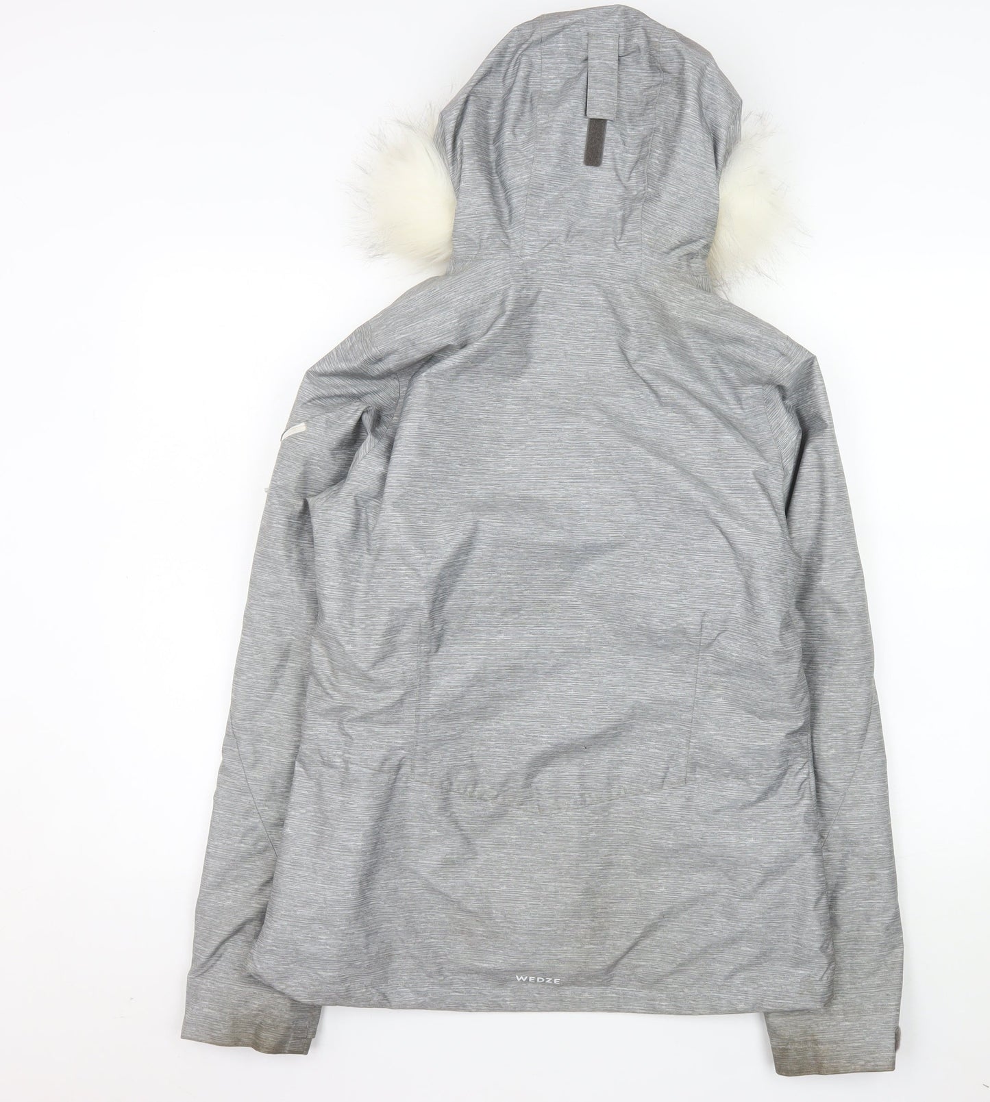Wedze Women's Grey XS Ski Jacket Hooded Waterproof Insulated Coat