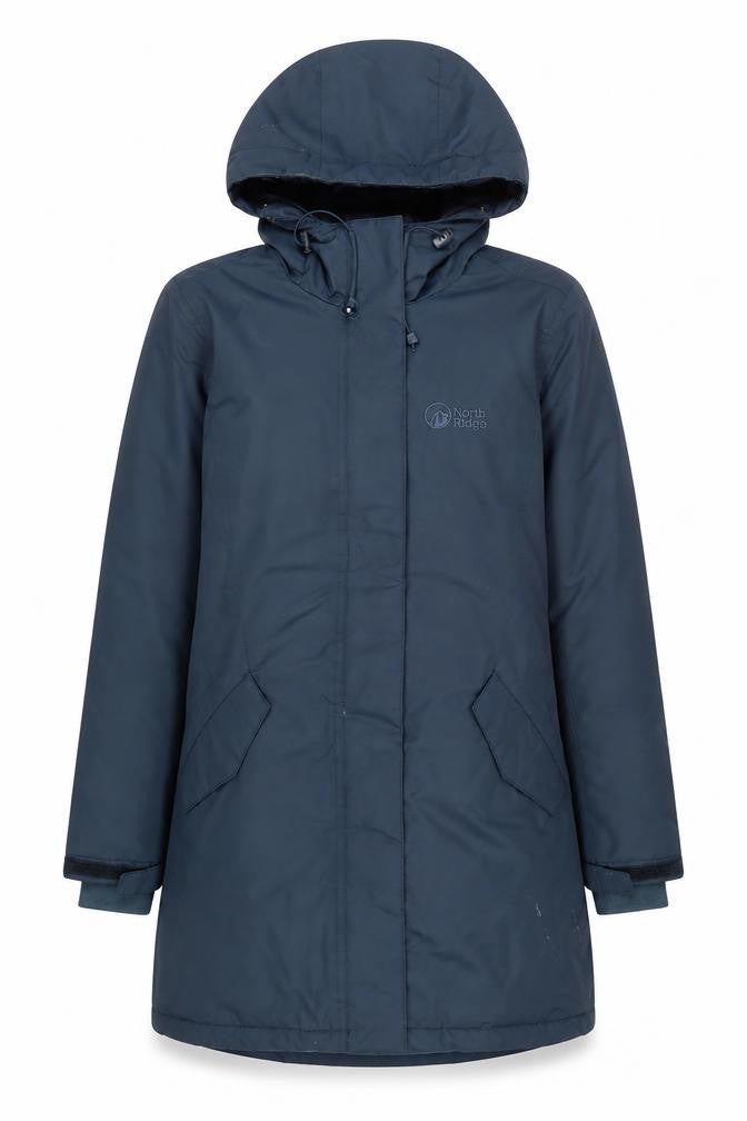 North Ridge Women's Blue Size 8 Long Hooded Parka Coat