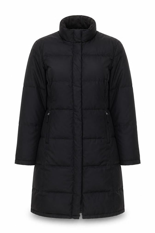Gap Women's Black Long Puffer Coat Size L Winter Padded Jacket