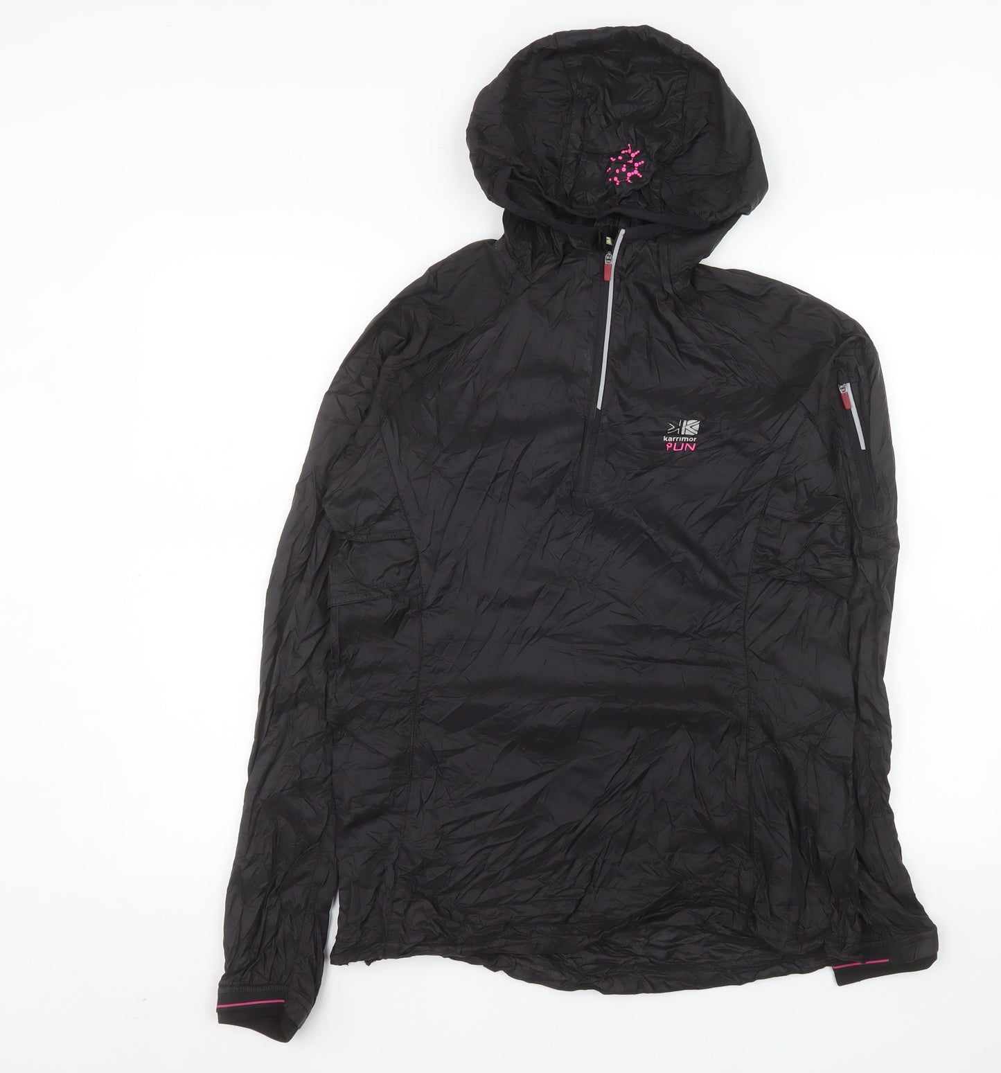Karrimor Womens Black Size 12 Windbreaker Hooded Sports Jacket