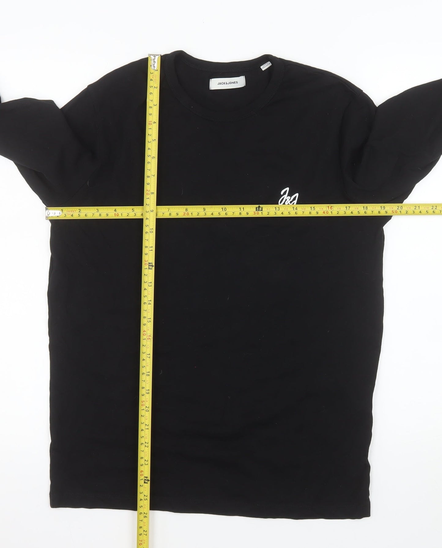 Jack & Jones Men's Black Cotton Long Sleeve Crew Neck Top S
