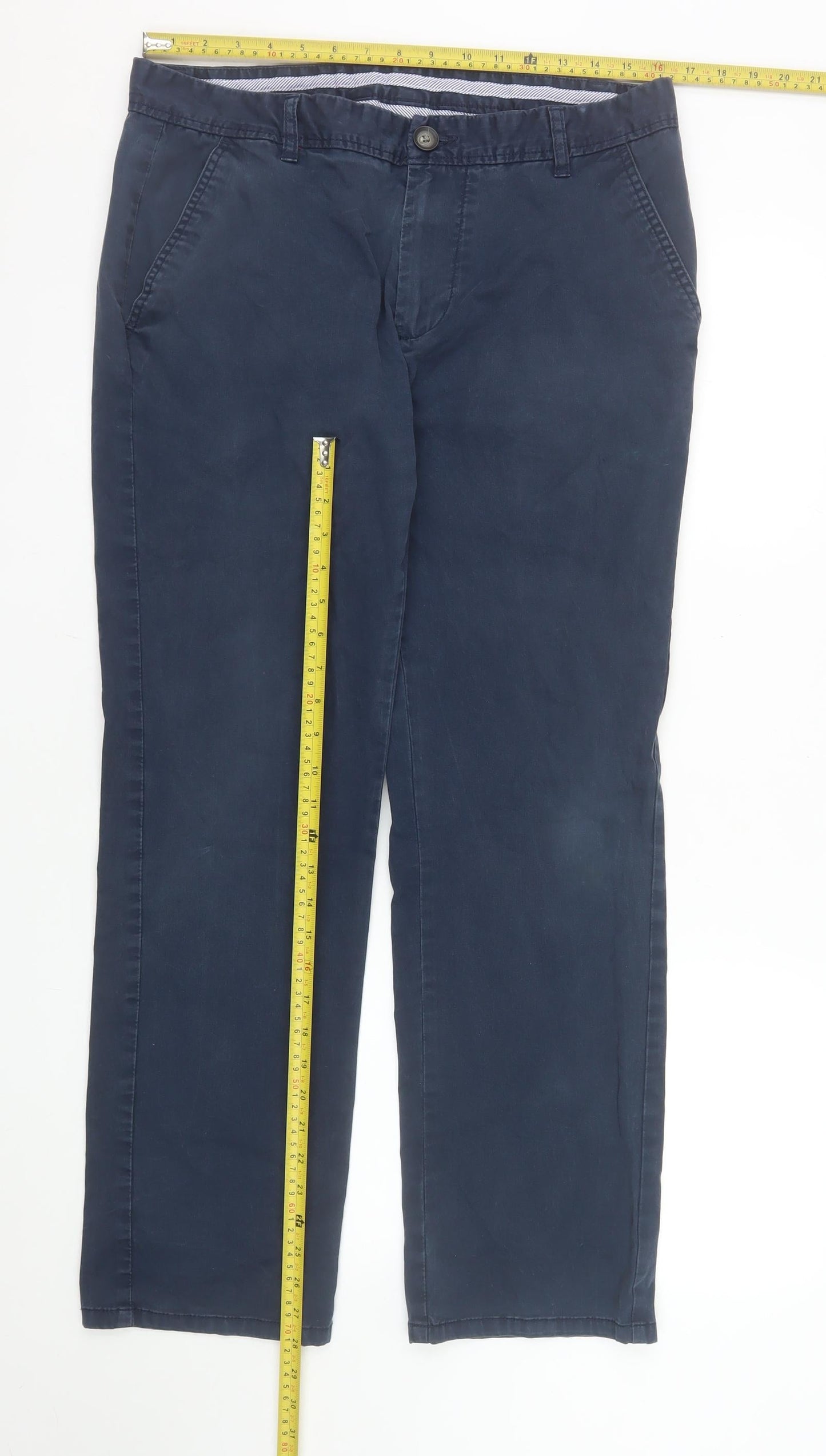 St. Bernard for Dunnes Stores Men's Blue Chino Trousers 34W 30L Cotton Blend