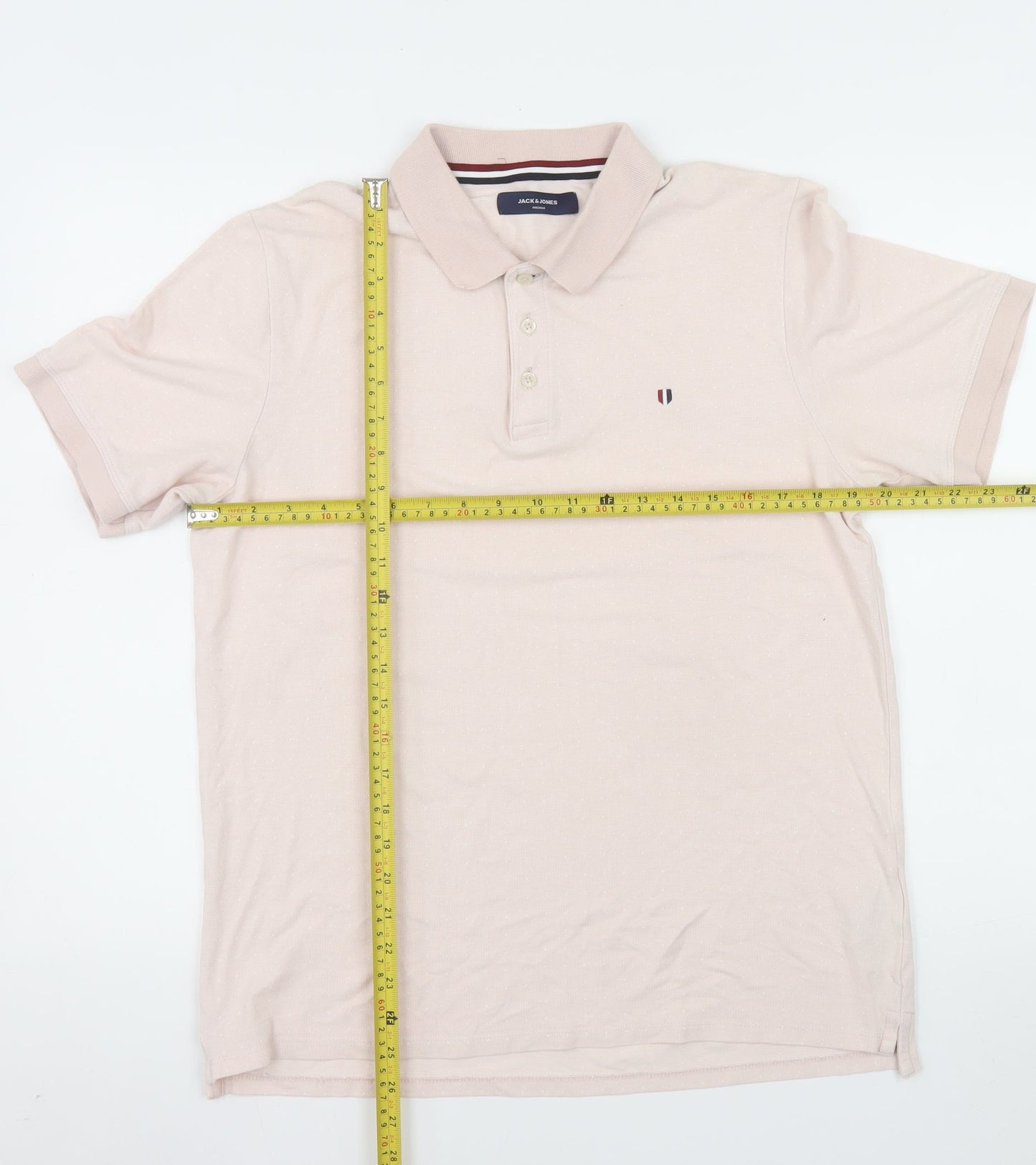 Jack & Jones Men’s Beige Polo Shirt Size L Cotton Classic Fit