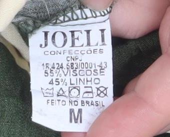 JOELI Women Green Chevron Halter Long Dress M Summer Boho Style