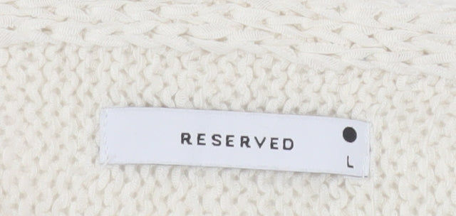 Reserved Women Ivory L Pullover Knit Jumper Relaxed Fit