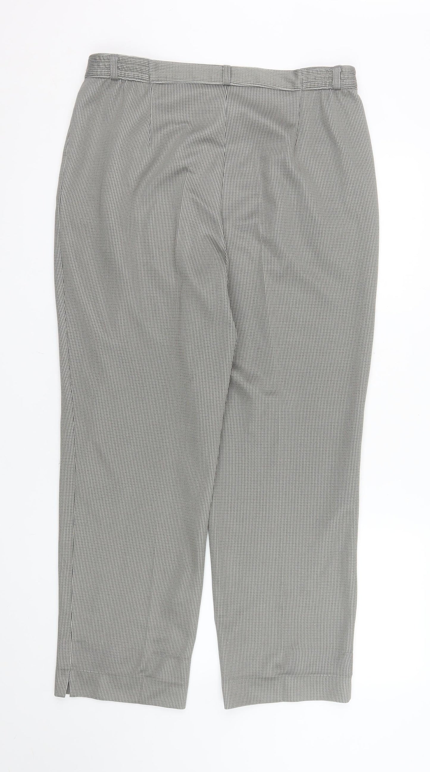 Kingfield Men's Grey Check Pleated Trousers Size 21in Regular Fit