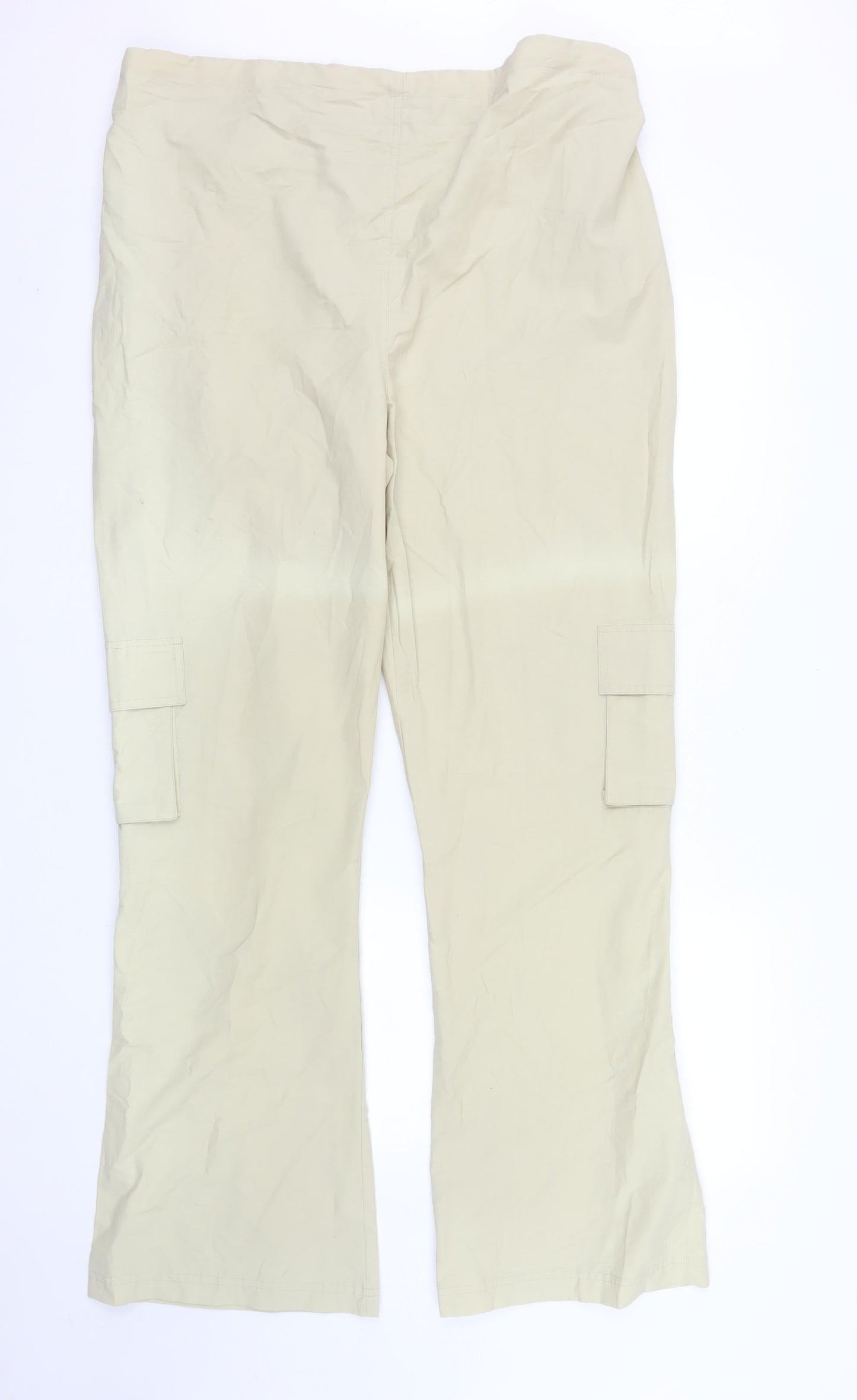 Blooming of Dublin Women's Beige Cargo Trousers Size 16 Elastic Waist