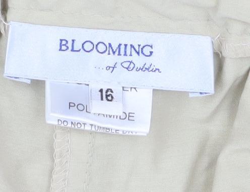 Blooming of Dublin Women's Beige Cargo Trousers Size 16 Elastic Waist