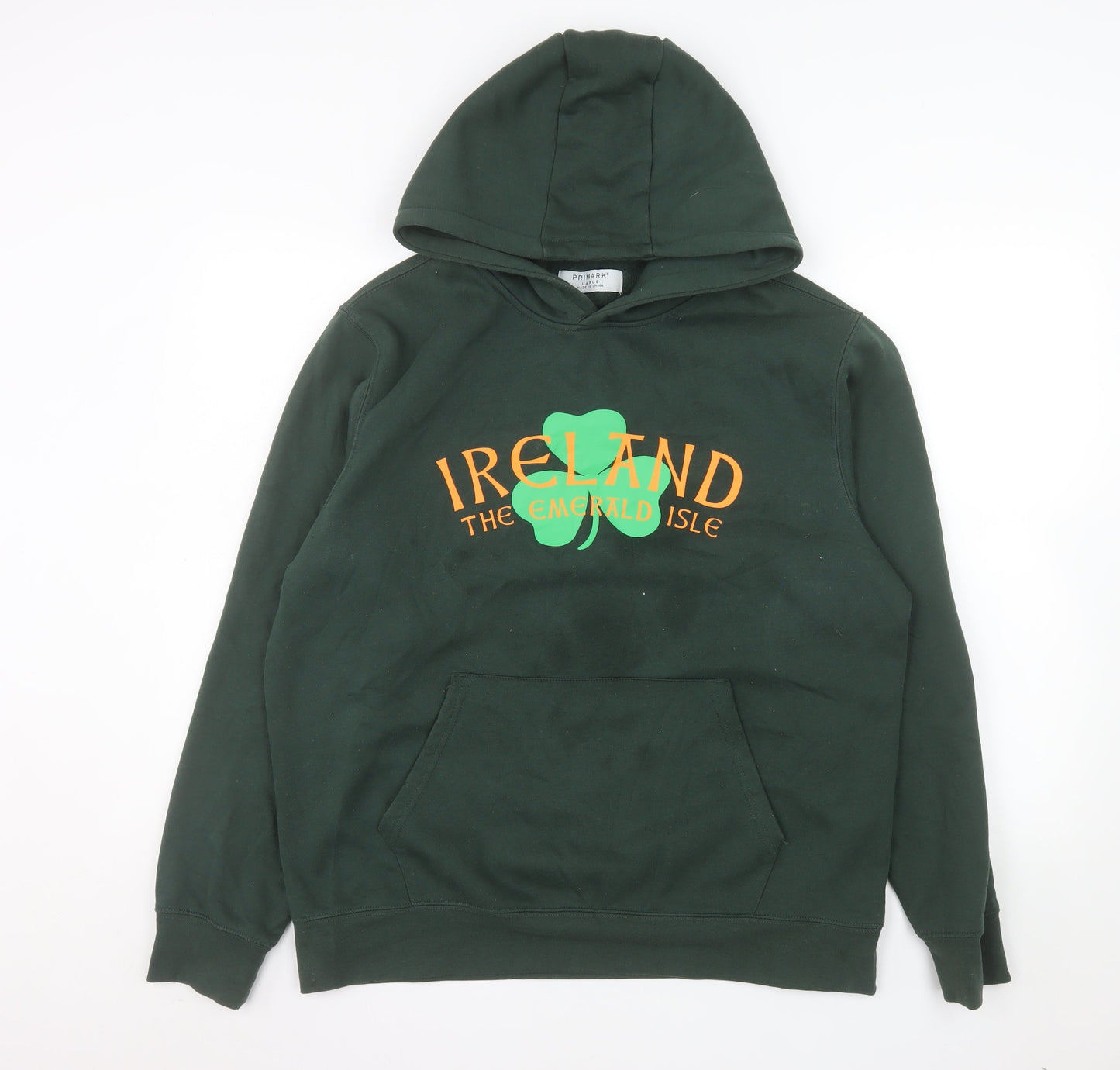 Primark Women's Green Ireland Pullover Hoodie Size L
