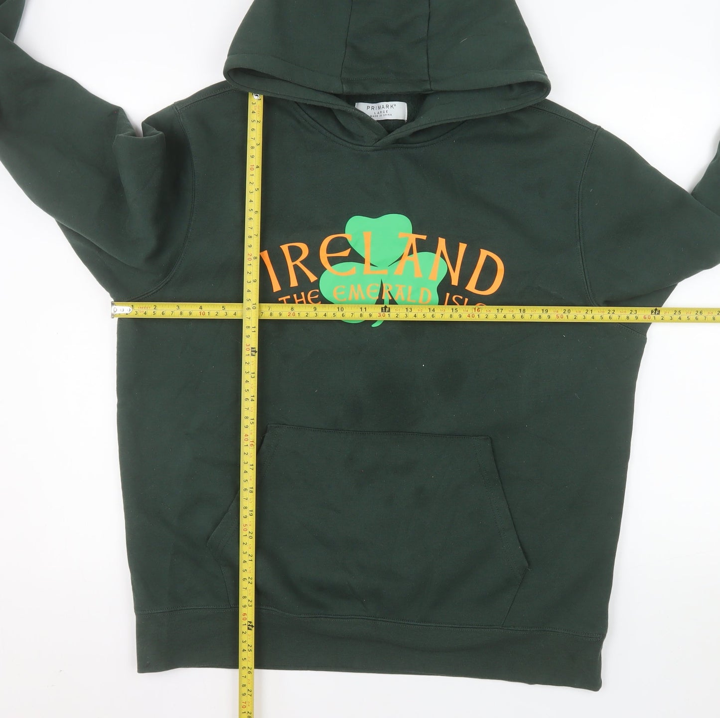 Primark Women's Green Ireland Pullover Hoodie Size L