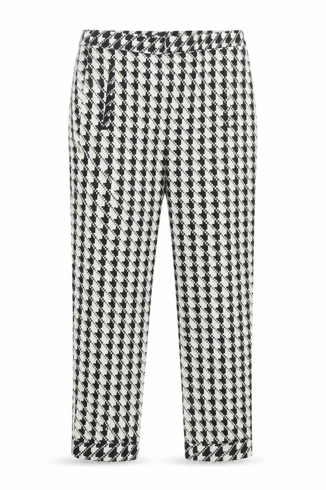 Zara Basic Women's Black Geometric Slim Cropped Trousers Size S