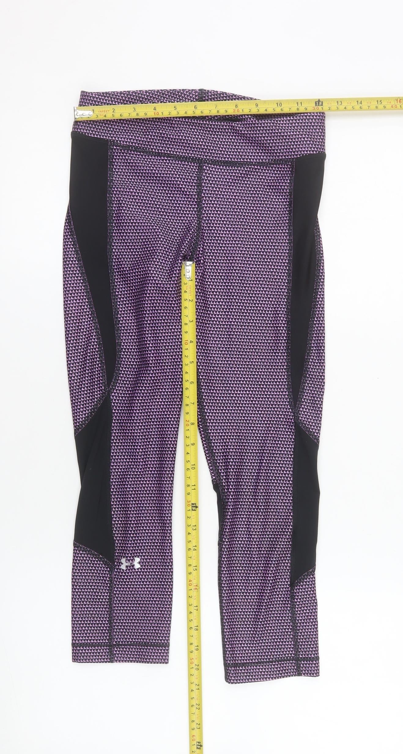 Under Armour Womens Purple Capri Leggings Small Compression Fit