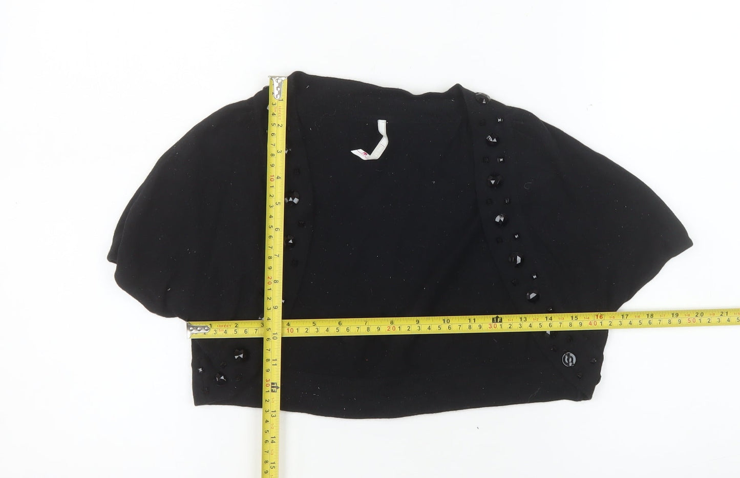 A|wear Women's Black Beaded Shrug Cardigan Size S