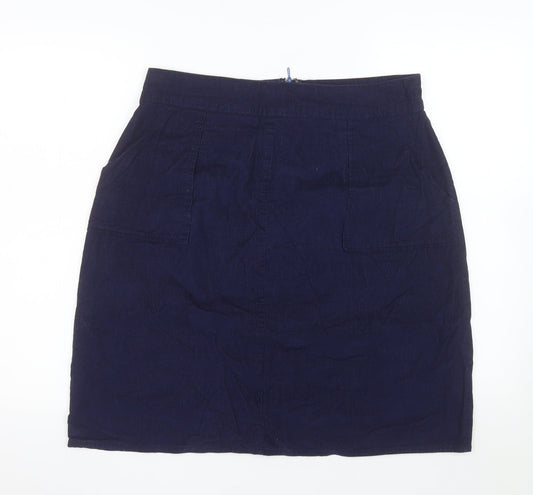 Circus Women’s Blue Cotton Pencil Knee Length Skirt UK 14