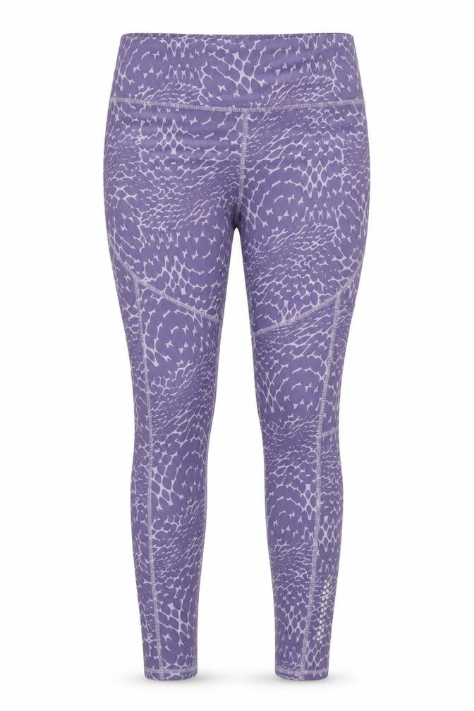 Crane Womens Purple Animal Print Gym Leggings Size 12-14