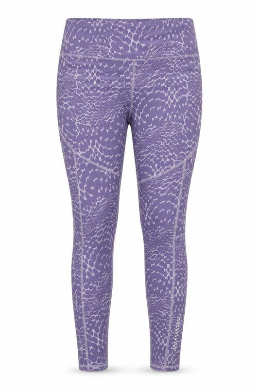 Crane Womens Purple Animal Print Gym Leggings Size 12-14