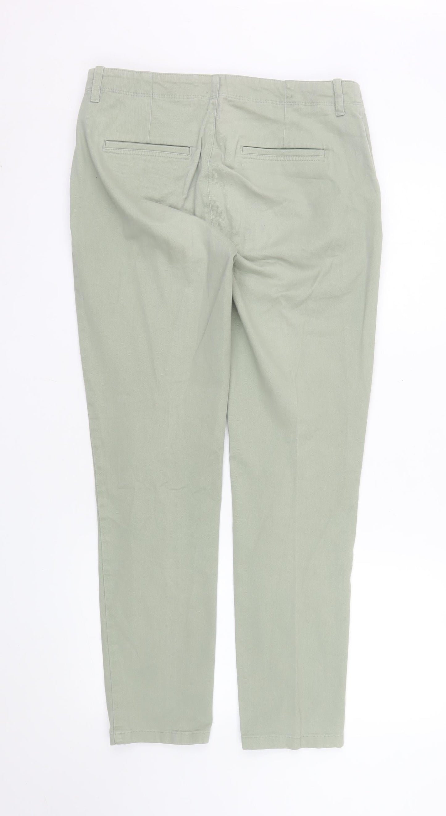 Dash Womens Green Chino Trousers Size 10R Cotton Blend
