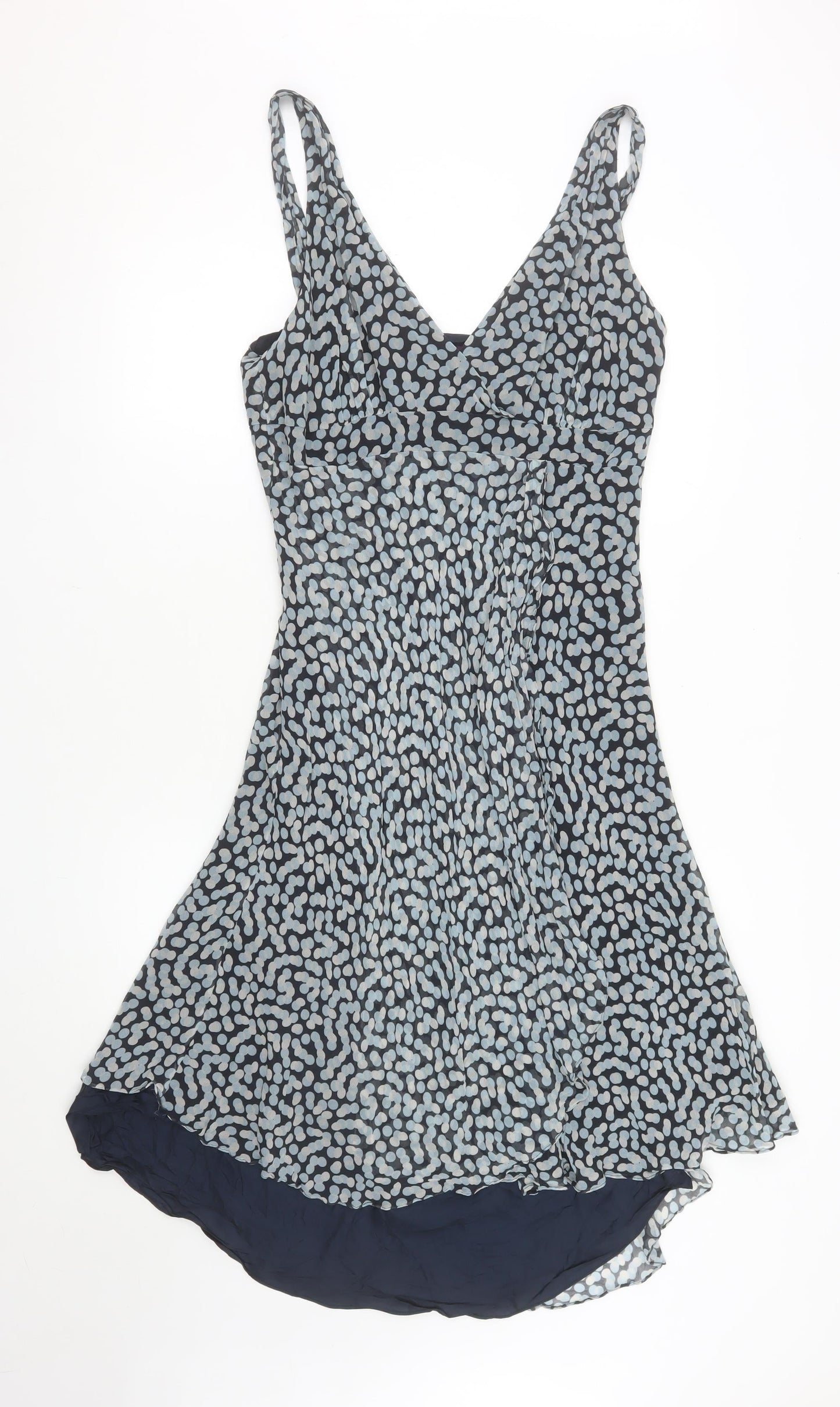 Début Women's Blue Geometric Chiffon Fit & Flare Dress Size 16