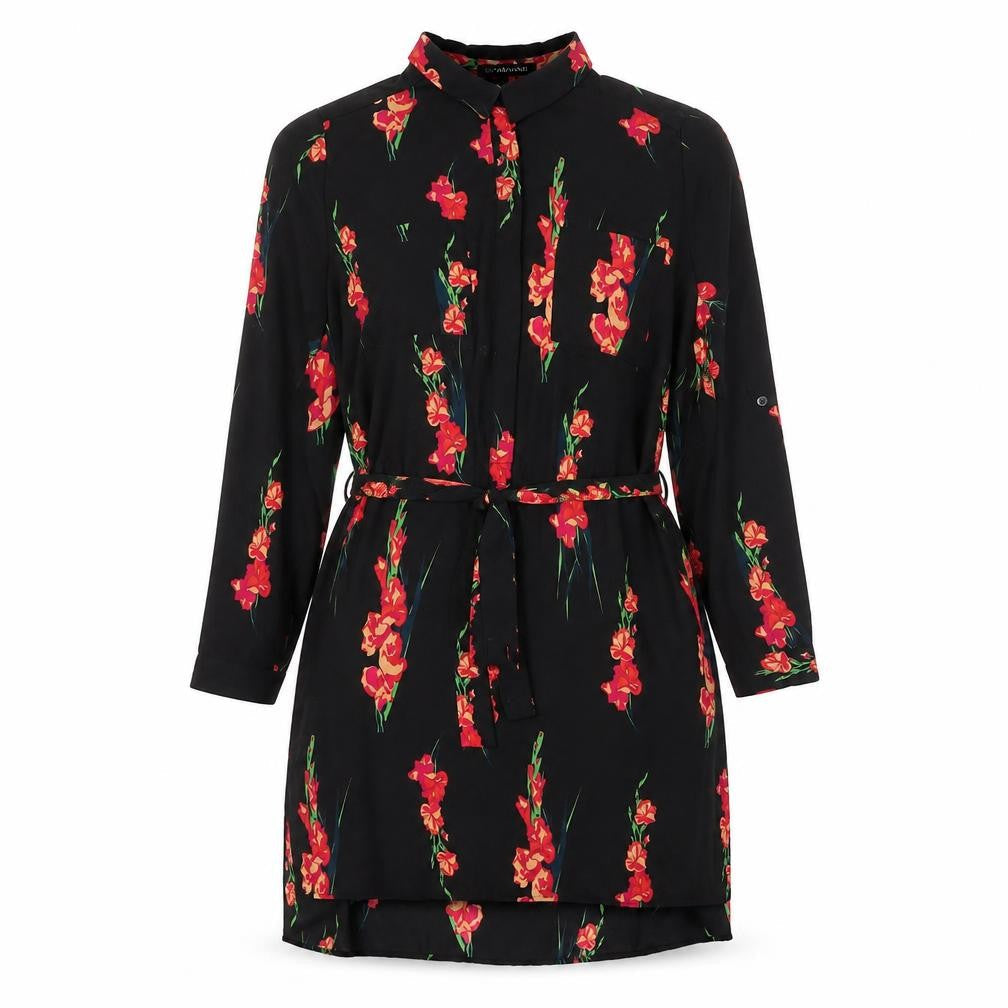 So Fabulous Women's Black Floral Shirt Dress Size 22