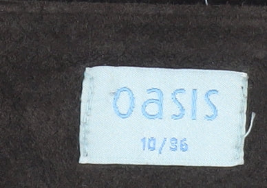 Oasis Women Brown Suede A-Line Knee Length Skirt Size 10