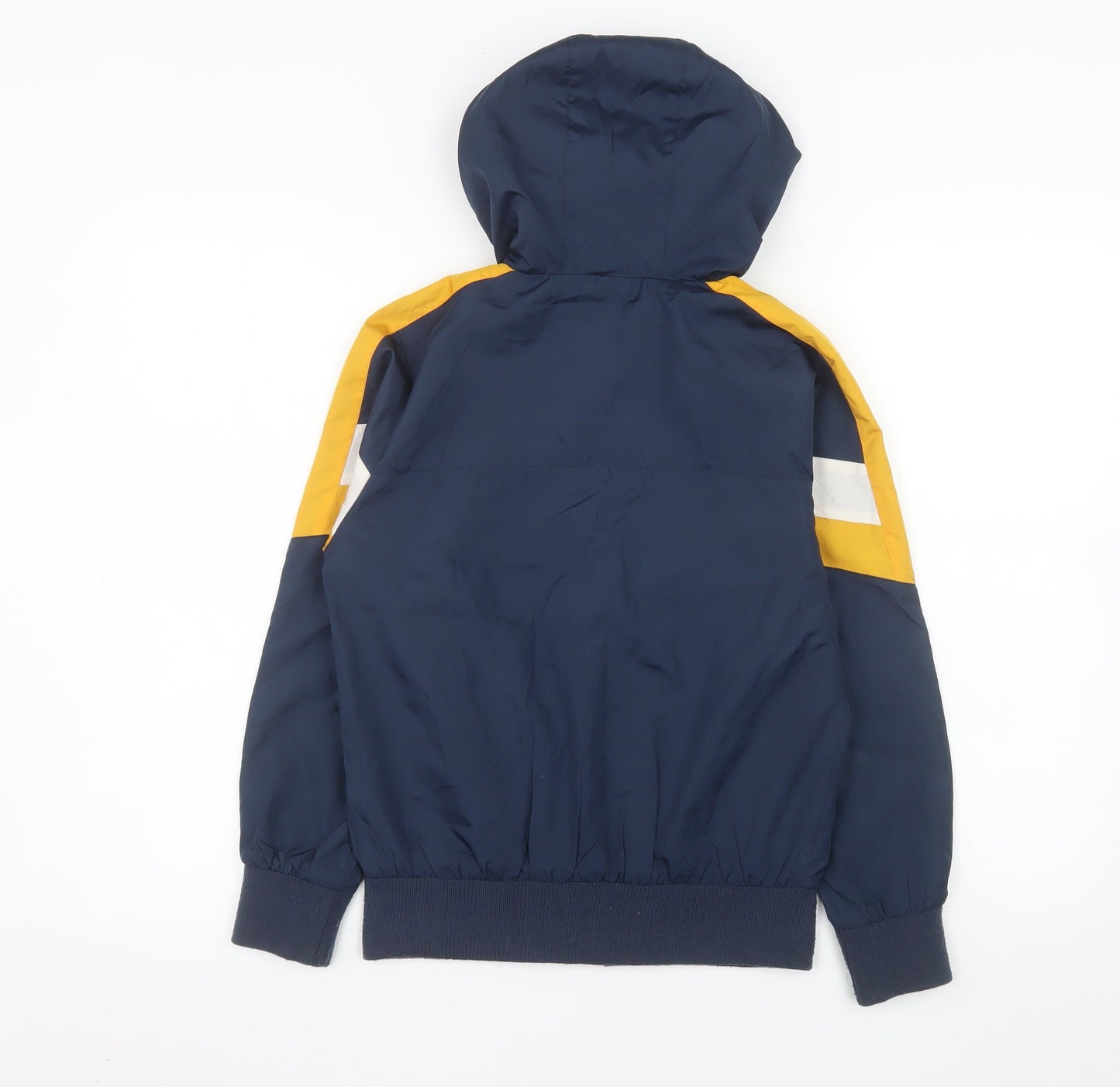 Ripstop Boys Blue Yellow Hooded Colourblock Windbreaker Jacket 11-12 Years