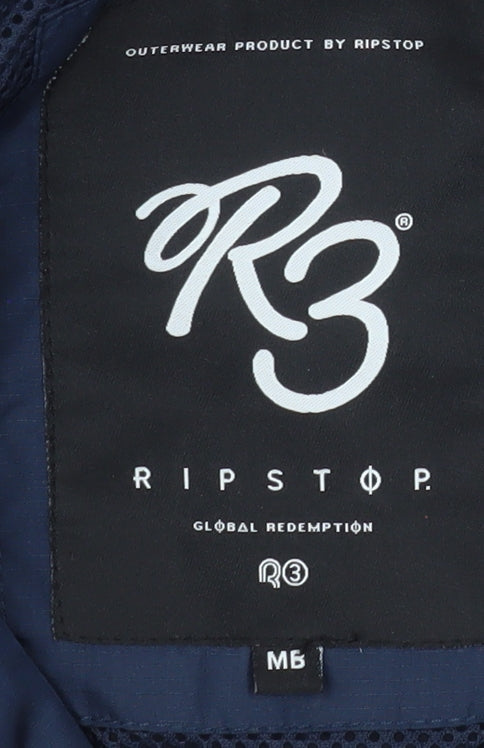 Ripstop Boys Blue Yellow Hooded Colourblock Windbreaker Jacket 11-12 Years