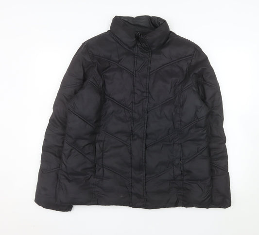 Gap Men's Black L Puffer Jacket Regular Fit Quilted Winter Coat