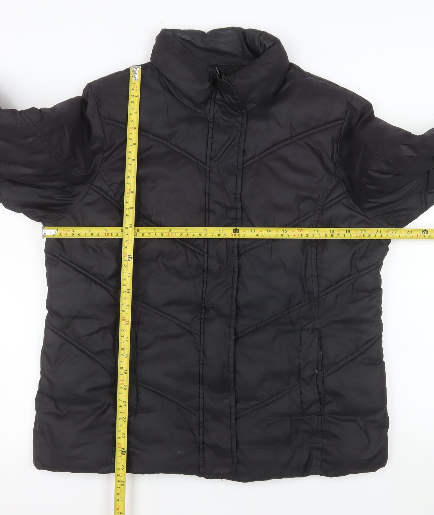 Gap Men's Black L Puffer Jacket Regular Fit Quilted Winter Coat