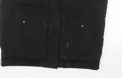 Additional view of French Connection Men's Black Bomber Jacket, size S, Lined Winter Coat