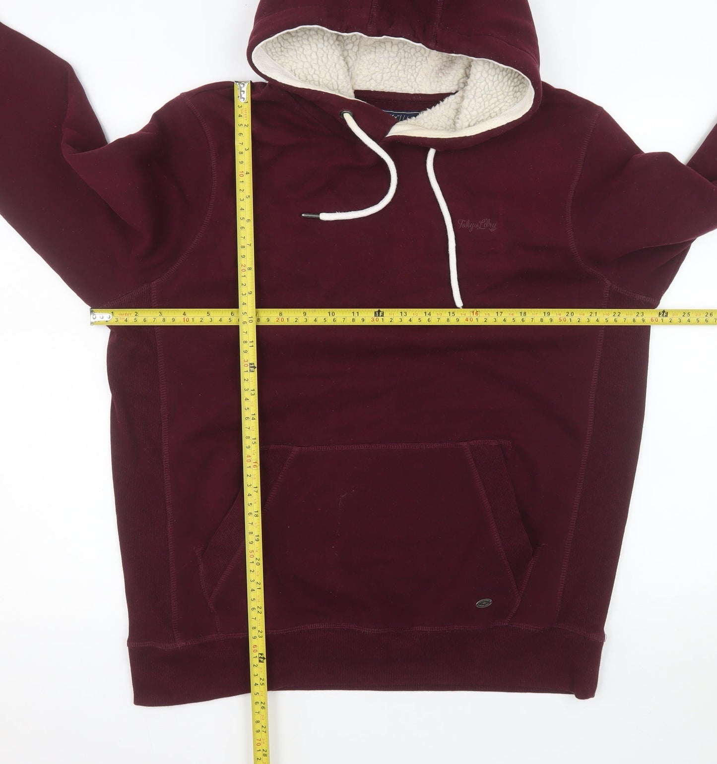 Tokyo Laundry Men's Red Sherpa Lined Pullover Hoodie Size L