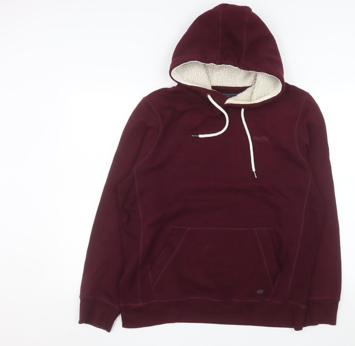 Tokyo Laundry Men's Red Sherpa Lined Pullover Hoodie Size L