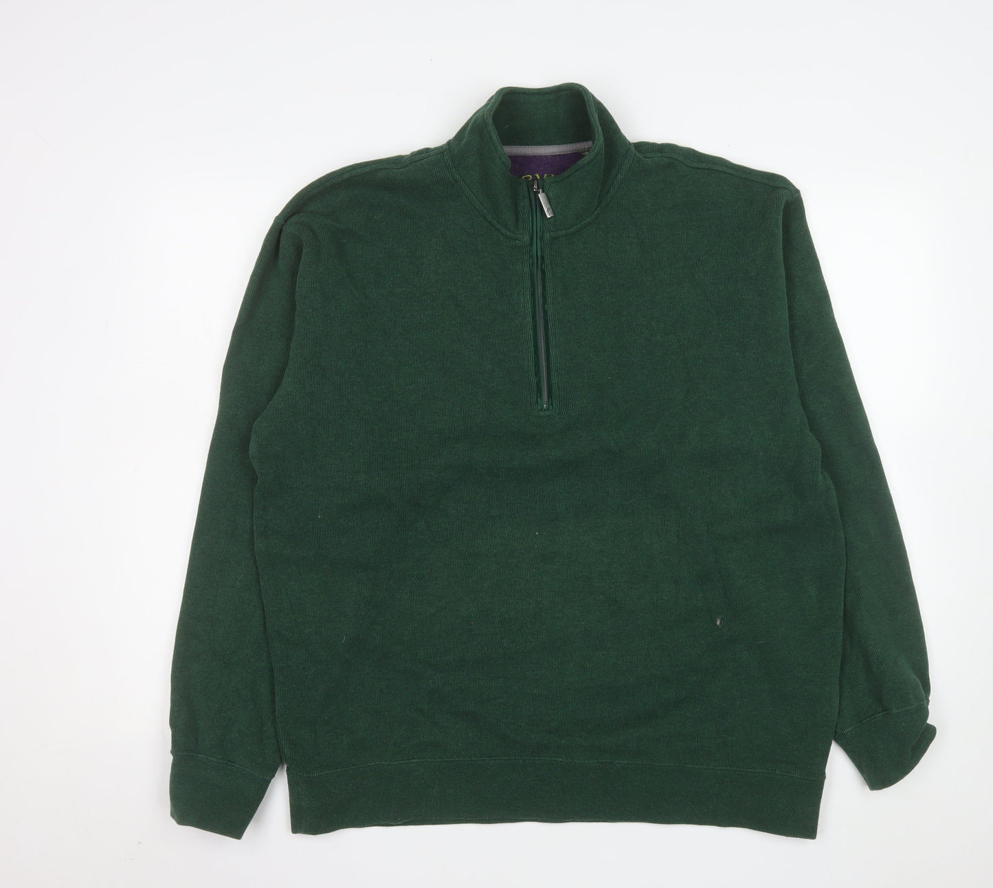 Orvis Men's Green 1/4 Zip Cotton Pullover Sweatshirt Size L