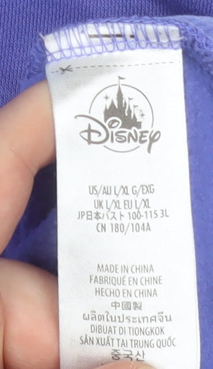 Disney Women Purple Stitch Hoodie XL Pullover Hooded Sweatshirt