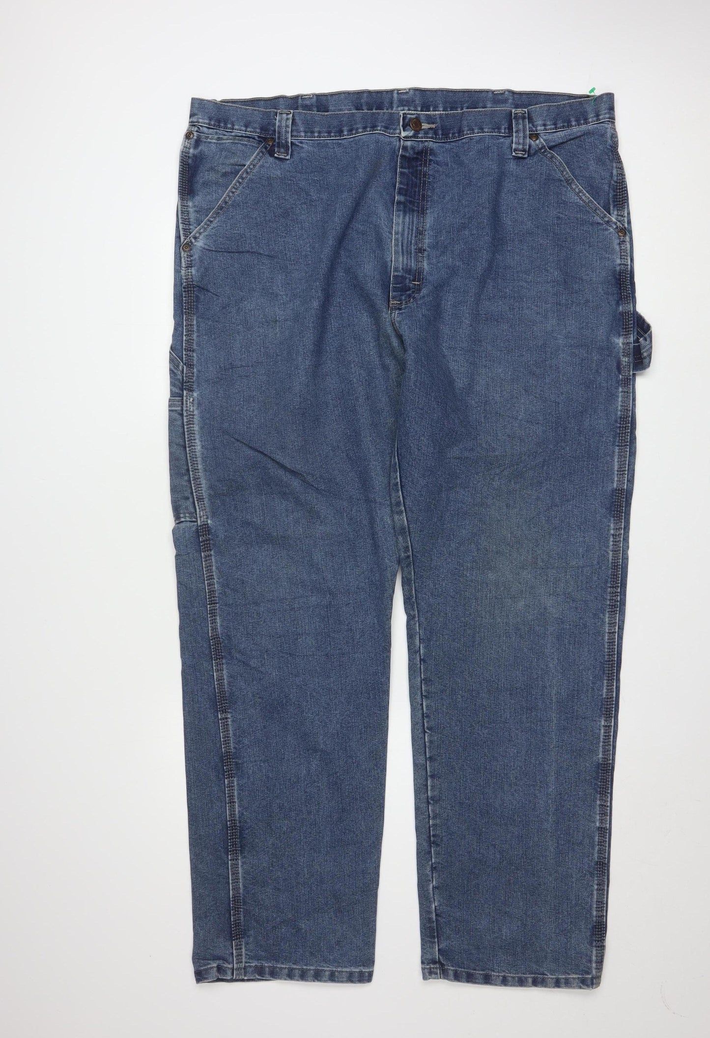 Wrangler Men's Blue Denim Straight Jeans 42x32 Regular Fit