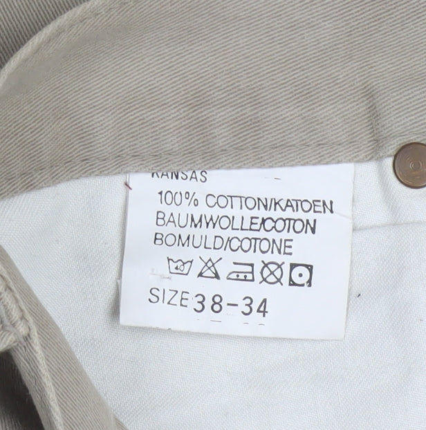 Lee Men's Beige Chino Trousers Size 38x34 Cotton Casual Pants