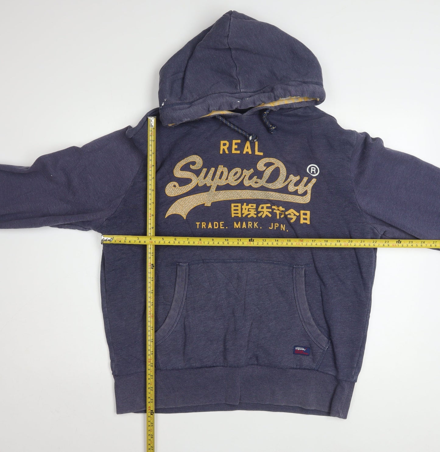 Superdry Men's Blue 2XL Pullover Hoodie with Logo Print
