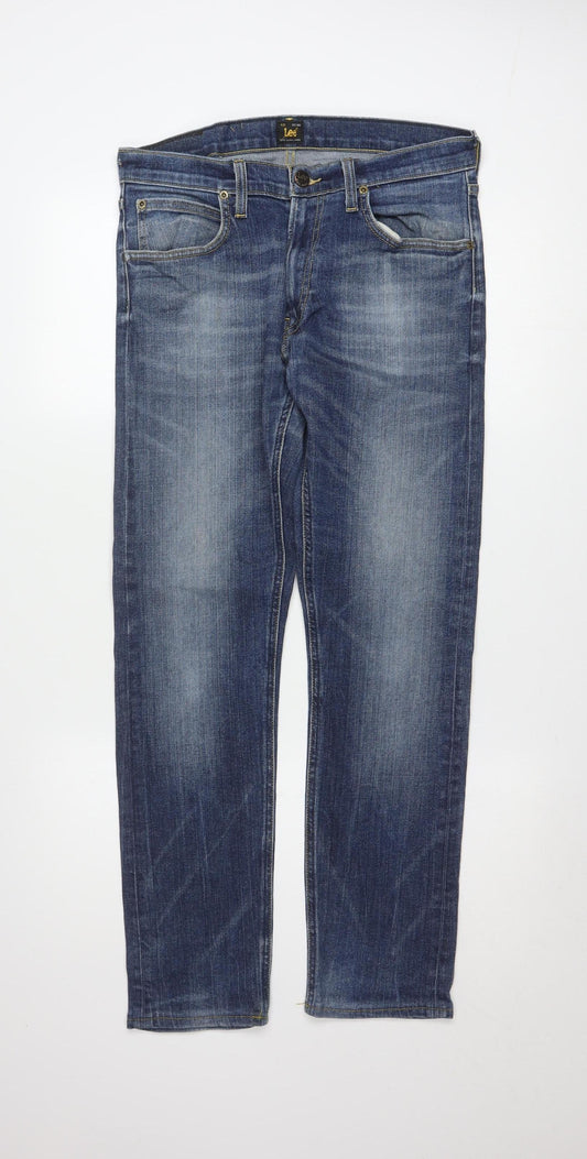 Lee Men's Blue Luke Regular Fit Straight Denim Jeans W32 L32