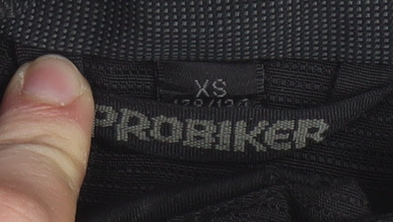 Probiker Boys Black XS Motorcycle Racing Jacket with Embroidered Logos