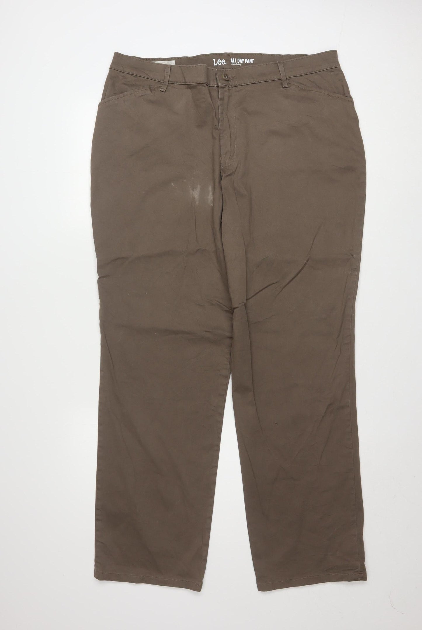 Lee Women Brown All Day Straight Leg Trousers Size 16
