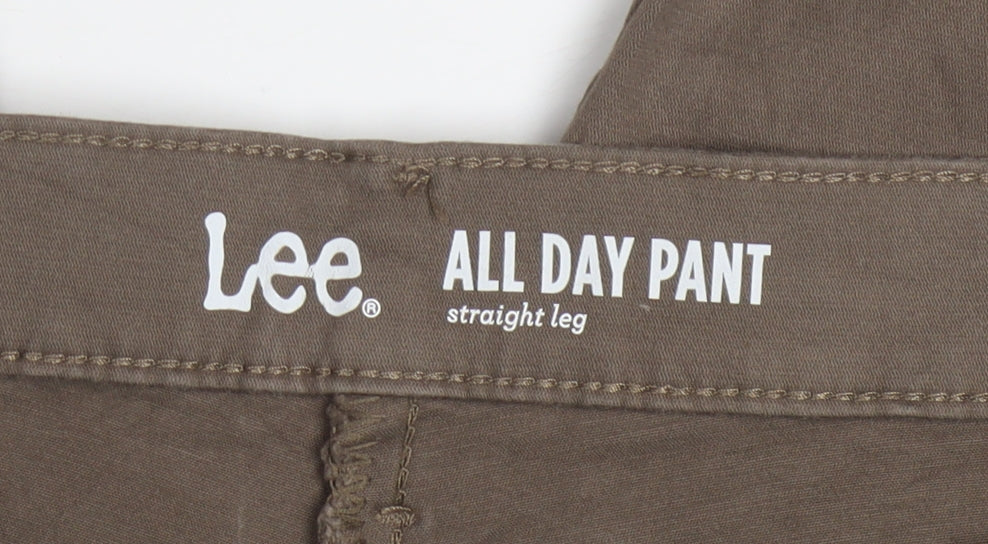 Lee Women Brown All Day Straight Leg Trousers Size 16