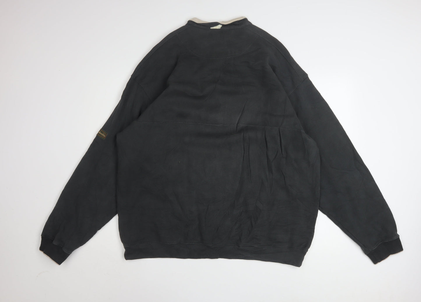 Columbia Men's Black XXL 1/2 Zip Pullover Sweatshirt Fleece Cotton Blend