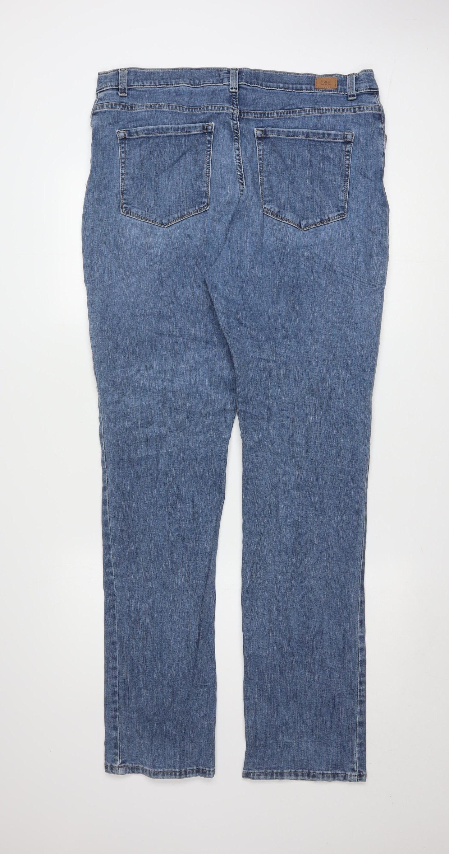Lee Women's Blue Straight Leg Denim Jeans Size 16 Regular