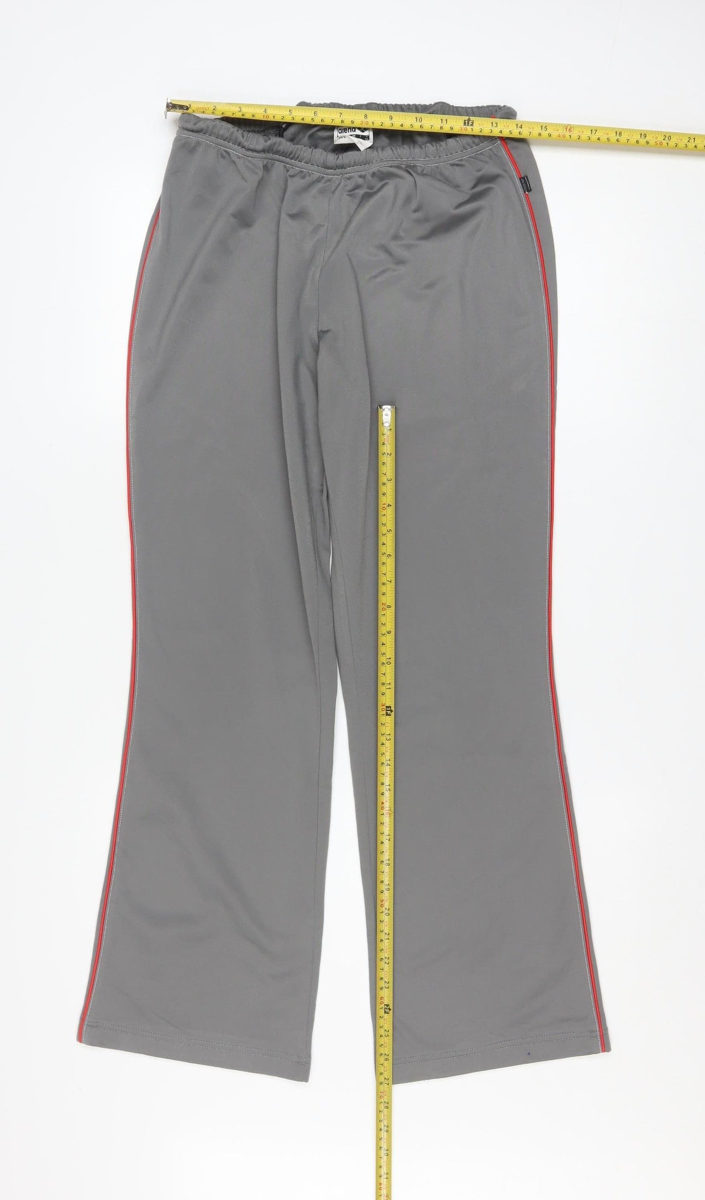 Arena Womens Grey Track Pants Size 14 Flared Elastic Waist Polyester