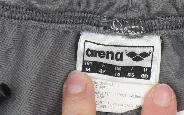 Arena Womens Grey Track Pants Size 14 Flared Elastic Waist Polyester