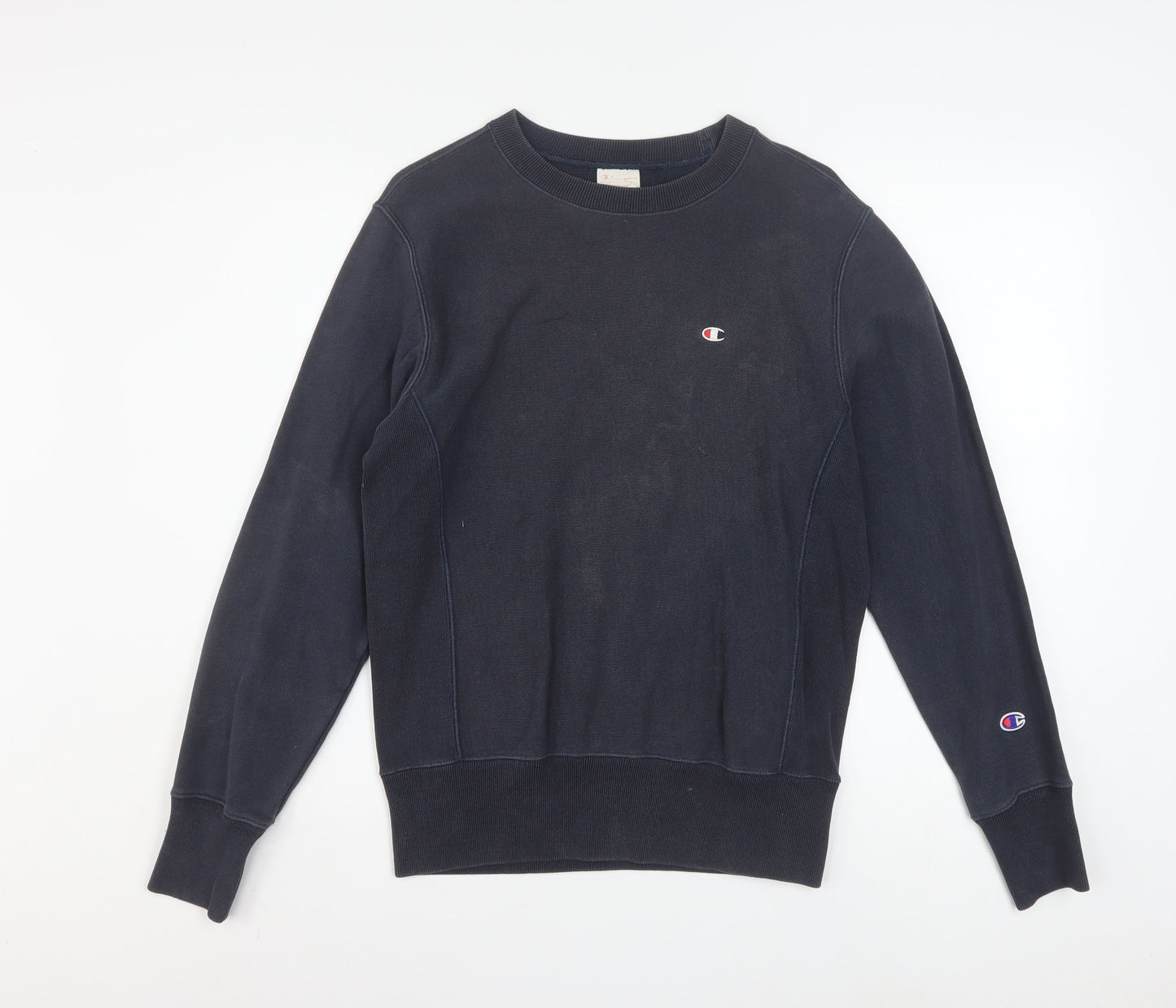 Champion Mens Blue Reverse Weave Crew Neck Sweatshirt Size S