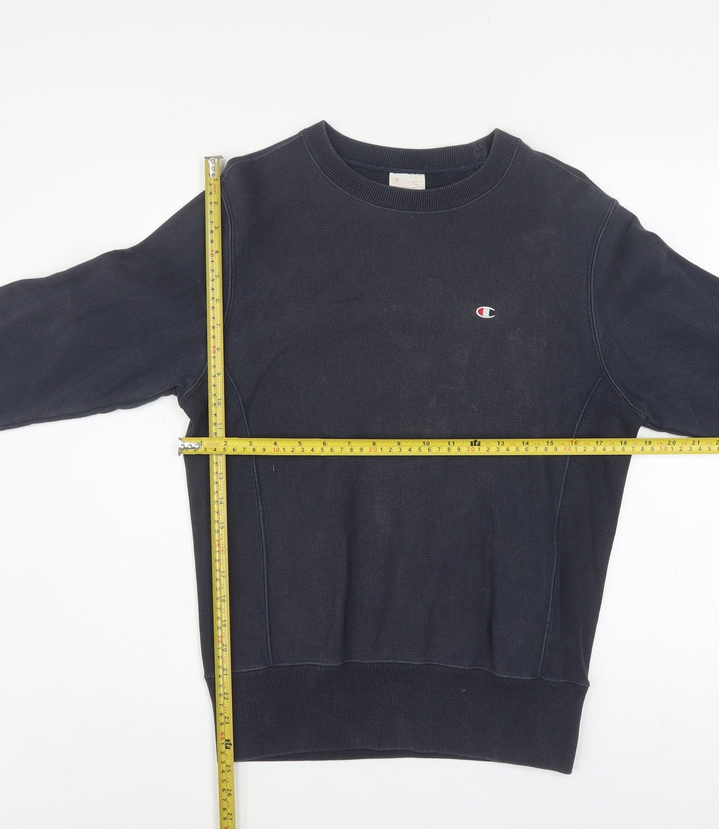 Champion Mens Blue Reverse Weave Crew Neck Sweatshirt Size S